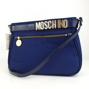 Authentic MOSCHINO logo Shoulder Bag Nylon jacquard/leather [Used]